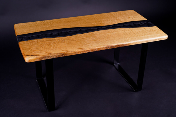 mesa roble resina epoxy - Mesas de madera maciza